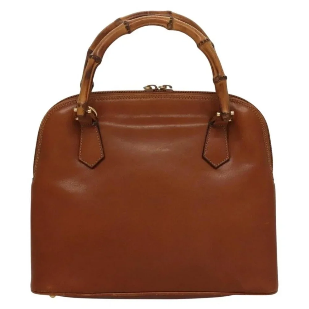 GUCCI Hand Bag Leather Brown Gold 000 2214 0290 Auth ep9714 - Picture 2 of 16